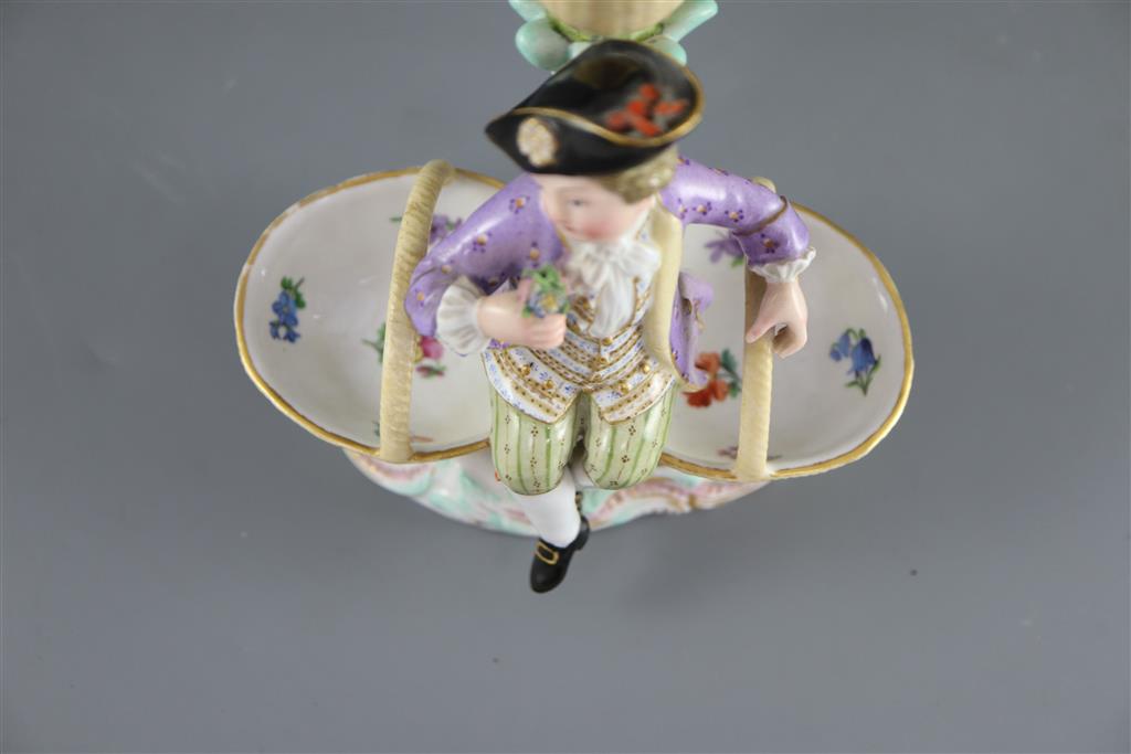 A Meissen figural candlestick, 19th century, 14.5cm high